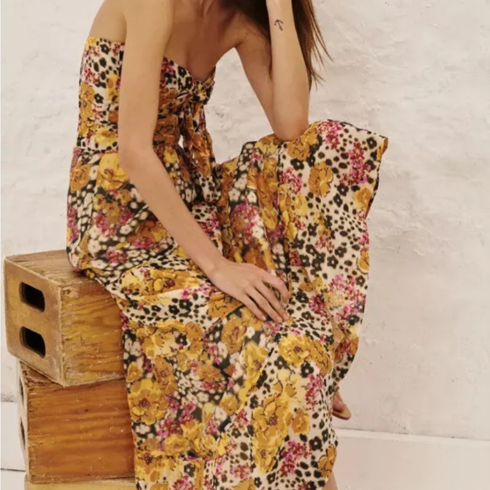 ba&sh Dalid Printed Tiered Dress S